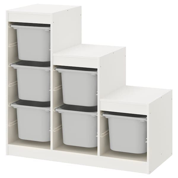 TROFAST - Storage combination, white/grey - Premium Furniture from Ikea - Just €116.99! Shop now at Maltashopper.com
