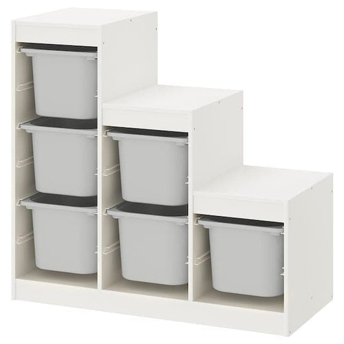TROFAST - Storage combination, white/grey, 99x44x94 cm