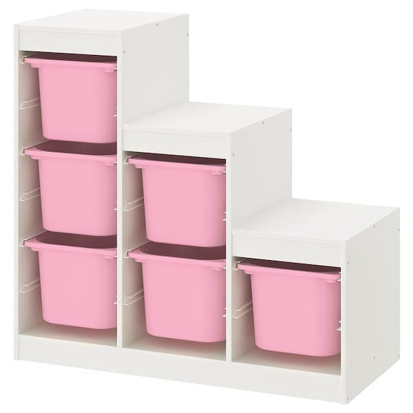 Ikea TROFAST - Storage combination, white/pink, 99x44x94 cm
