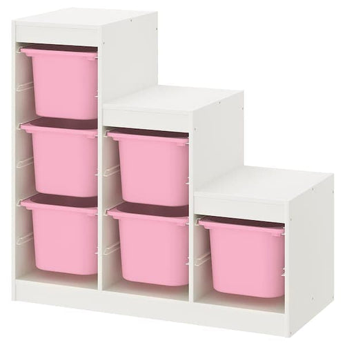 TROFAST - Storage combination, white/pink, 99x44x94 cm