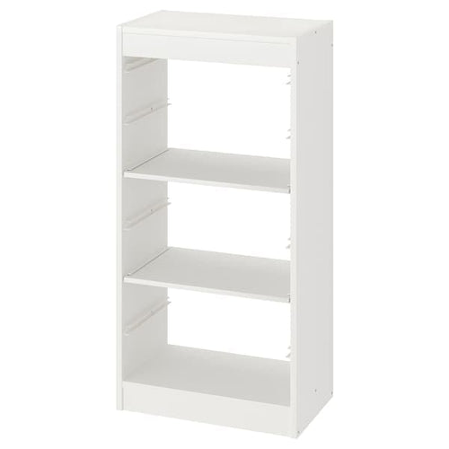 TROFAST - Storage combination with shelves, white, 46x30x94 cm