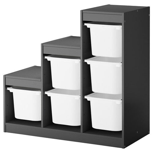 TROFAST - Storage combination, grey/white, 99x44x94 cm