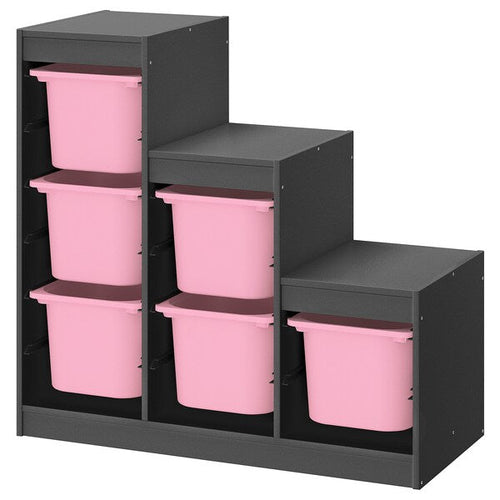 TROFAST - Storage combination, grey/pink, 99x44x94 cm