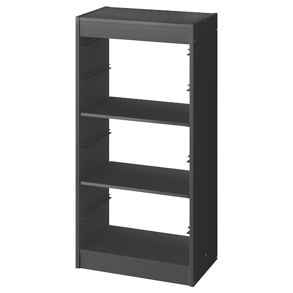 TROFAST - Storage combination with shelves, grey, 46x30x94 cm