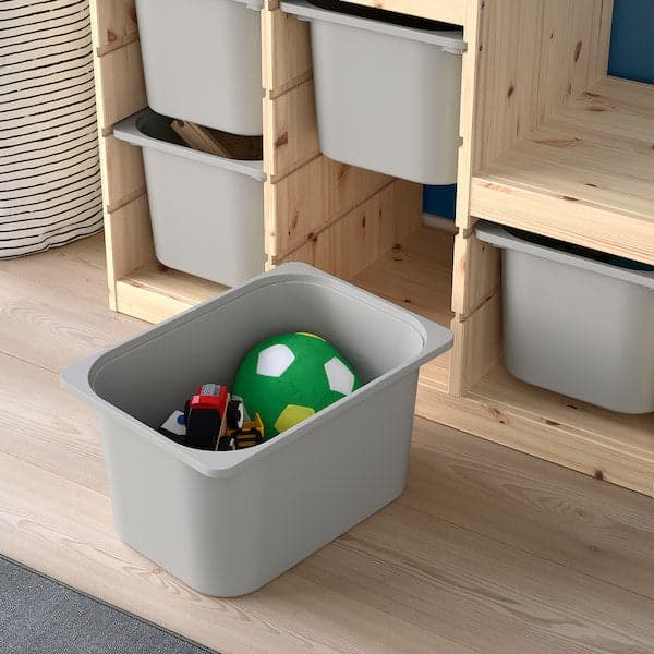 TROFAST - Storage combination, light white stained pine/grey, 94x44x91 cm - best price from Maltashopper.com 89329372
