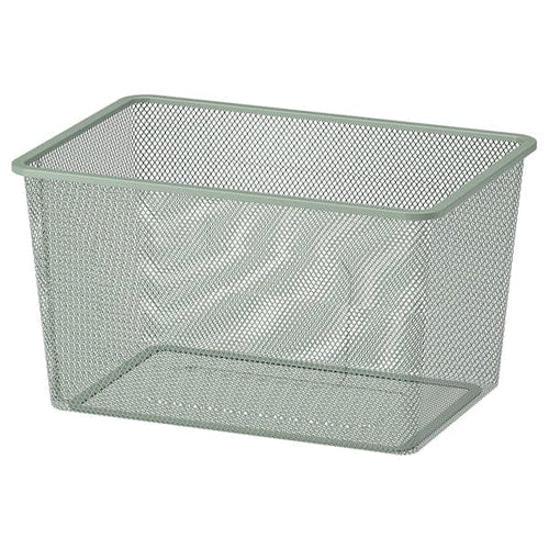 TROFAST - Mesh storage box, light green-grey, 42x30x23 cm