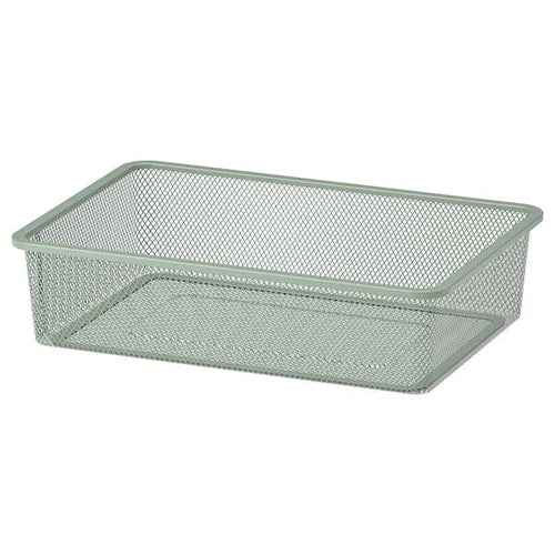 TROFAST - Mesh storage box, light green-grey, 42x30x10 cm