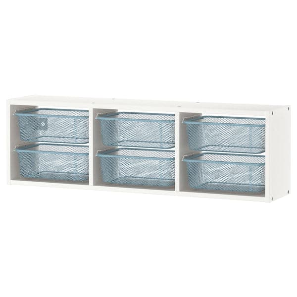 TROFAST - Wall element, white/grey-blue, 99x21x30 cm