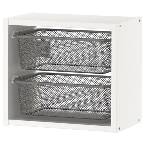 TROFAST - Wall storage, white/dark grey, 34x21x30 cm