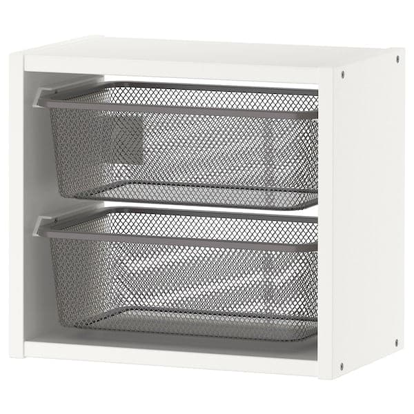 TROFAST - Wall storage, white/dark grey, 34x21x30 cm