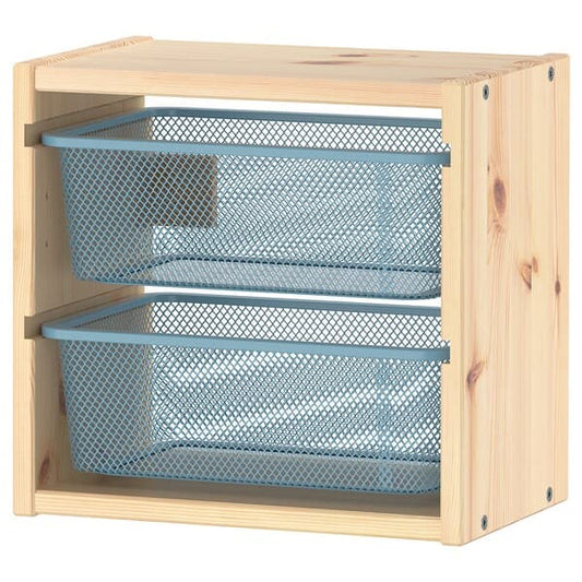 Ikea TROFAST - Wall element, pine with white/grey-blue stain, , 32x21x30 cm