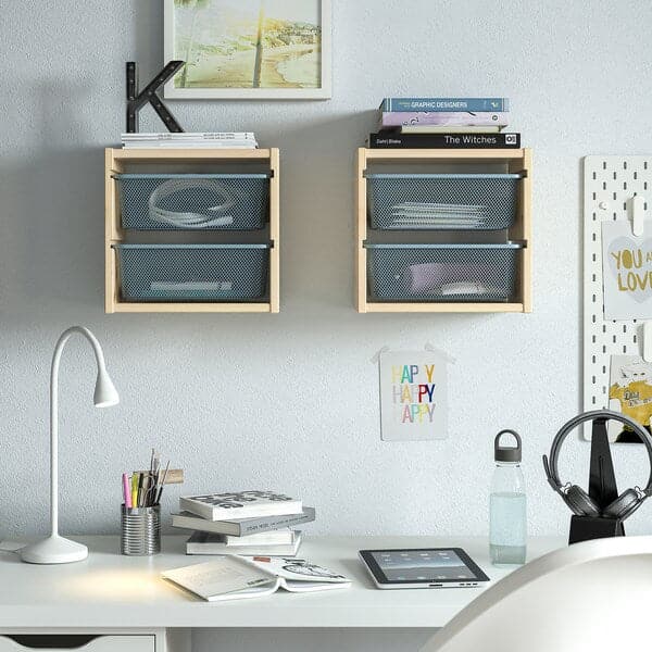 TROFAST - Wall element, pine with white/grey-blue stain, , 32x21x30 cm - best price from Maltashopper.com 49525596