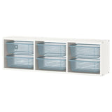 TROFAST wall storage, white/grey-blue, 99x21x30 cm