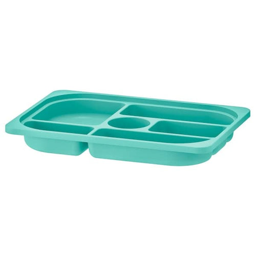 TROFAST - Storage tray with compartments, turquoise, 42x30x5 cm