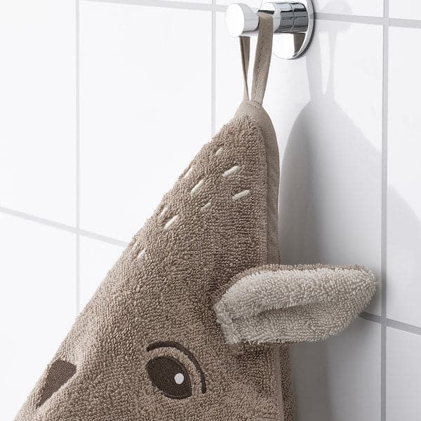 TROLLDOM - Baby towel with hood, deer/brown, 80x80 cm - best price from Maltashopper.com 00514392
