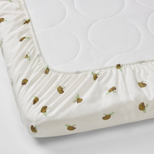 TROLLDOM Sheet with corners for cot - porcupine/white pattern 60x120 cm , 60x120 cm - best price from Maltashopper.com 20514386