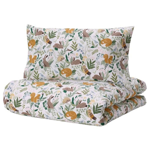 TROLLDOM Bed linen set, 3 pieces - animal/pattern 60x120 cm , 60x120 cm