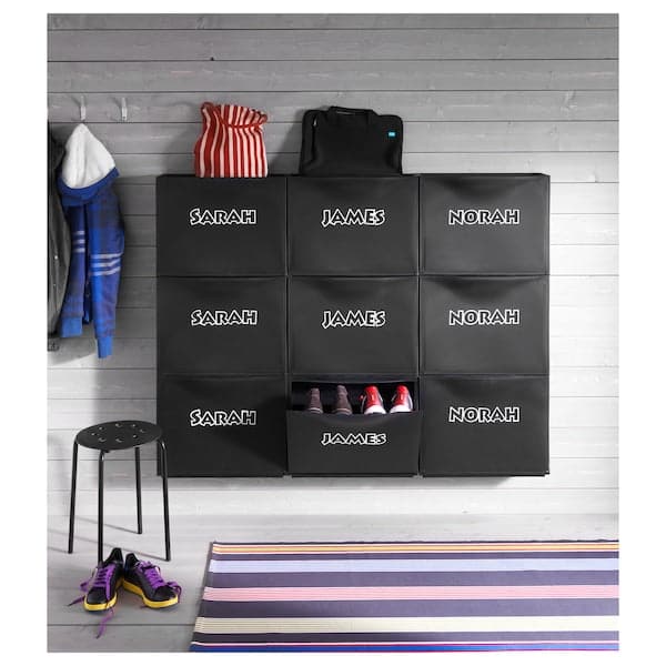TRONES - Shoe cabinet/storage, black, 52x18x39 cm - best price from Maltashopper.com 80397313
