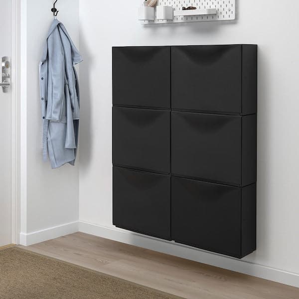 TRONES - Shoe cabinet/storage, black, 52x18x39 cm - best price from Maltashopper.com 80397313