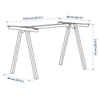 TROTTEN - Underframe for table top, white, 120x70x75 cm - best price from Maltashopper.com 40474756