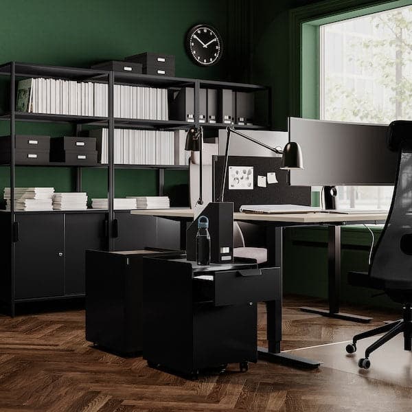 Ikea TROTTEN - Underframe sit/stand f table top, anthracite, 120/160 cm