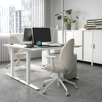 TROTTEN - Underframe sit/stand f table top, white, 120/160 cm - best price from Maltashopper.com 40507342