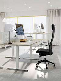 TROTTEN - Underframe sit/stand f table top, white, 120/160 cm - best price from Maltashopper.com 40507342