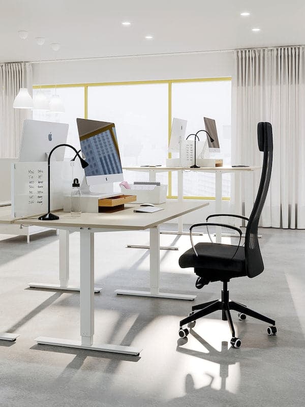 Ikea TROTTEN - Underframe sit/stand f table top, white, 120/160 cm