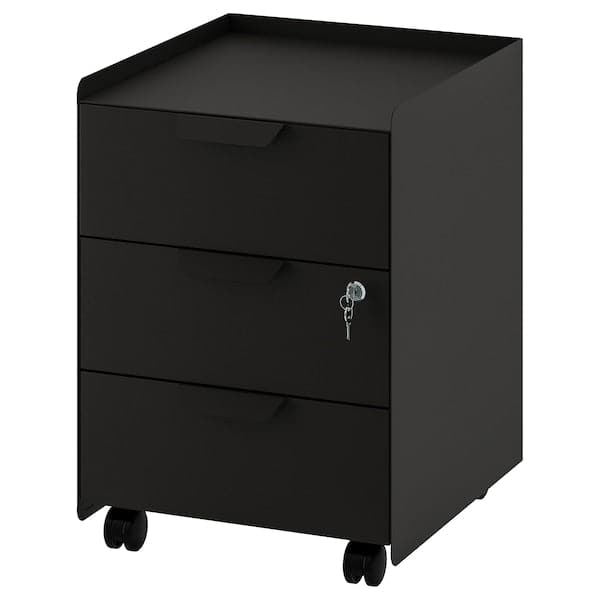 Ikea TROTTEN - Drawer unit w 3 drawers on castors, anthracite