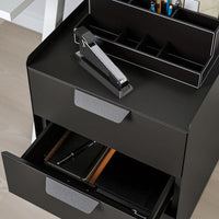TROTTEN - Drawer unit w 3 drawers on castors, anthracite - best price from Maltashopper.com 70485094