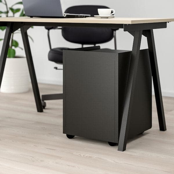 Ikea TROTTEN - Drawer unit w 3 drawers on castors, anthracite