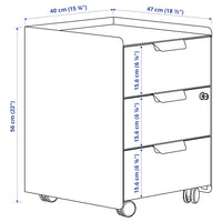 TROTTEN - Drawer unit w 3 drawers on castors, white - best price from Maltashopper.com 80485098