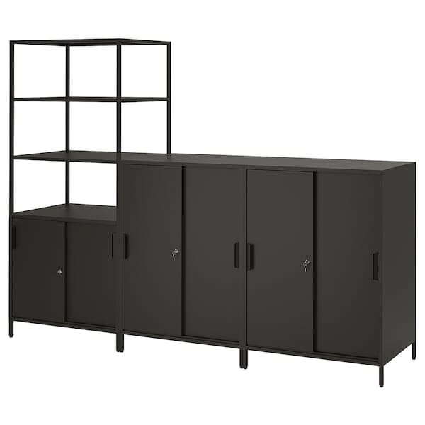 TROTTEN - Cabinet combination, anthracite, 240x180 cm