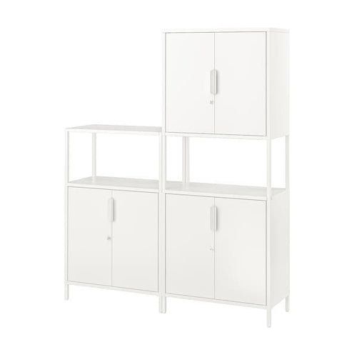 TROTTEN - Furniture combination, white, 140x173 cm