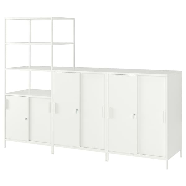 Ikea TROTTEN - Cabinet combination, white, 240x180 cm