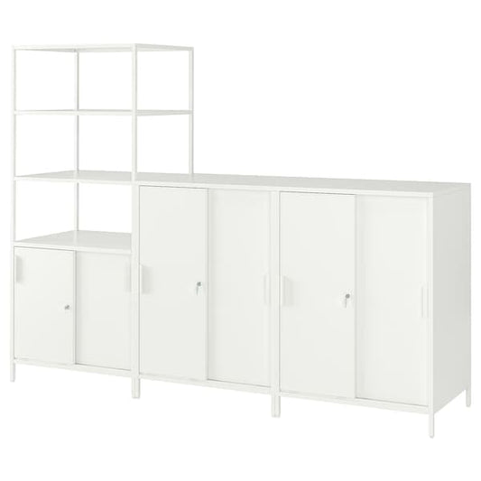 Ikea TROTTEN - Cabinet combination, white, 240x180 cm