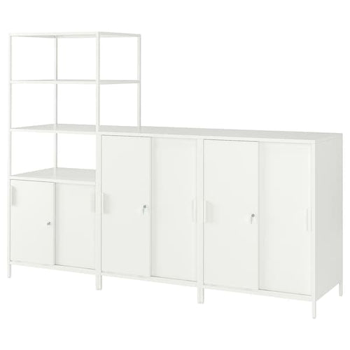 TROTTEN - Cabinet combination, white, 240x180 cm