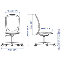 TROTTEN/FLINTAN / EKENABBEN Desk/storage element - and swivel chair beige/white , - best price from Maltashopper.com 79436829