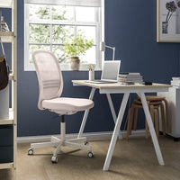 TROTTEN/FLINTAN / EKENABBEN Desk/storage element - and swivel chair beige/white , - best price from Maltashopper.com 79436829