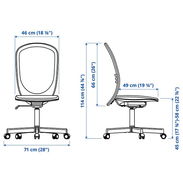 Ikea TROTTEN / FLINTAN - Writing desk / storage element and swivel chair white/beige ,