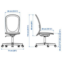 TROTTEN / FLINTAN - Writing desk / storage element and swivel chair white/beige , - best price from Maltashopper.com 59424945