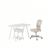 TROTTEN / FLINTAN - Writing desk / storage element and swivel chair white/beige , - best price from Maltashopper.com 59424945