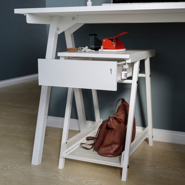 TROTTEN / FLINTAN - Writing desk / storage element and swivel chair white/beige , - best price from Maltashopper.com 59424945