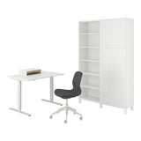 TROTTEN/LÅNGFJÄLL / BESTÅ/LAPPVIKEN desk and storage combination, and swivel chair white/grey