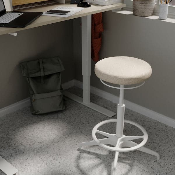 TROTTEN/LIDKULLEN / BESTÅ/LAPPVIKEN - Beige/white desk/container element and swivel chair , - best price from Maltashopper.com 89436598