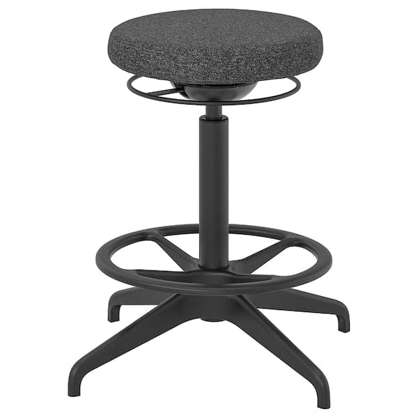 TROTTEN/LIDKULLEN - Table and stool for active sitting, white/dark grey , - best price from Maltashopper.com 19494539