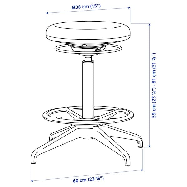 Ikea TROTTEN/LIDKULLEN - Table and stool for active sitting, white/dark grey ,