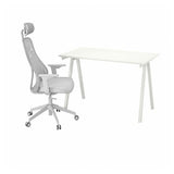TROTTEN / MATCHSPEL desk and chair, white/light grey