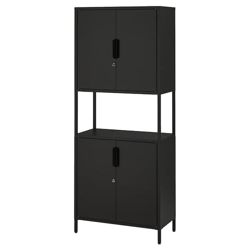 TROTTEN - Cabinet with doors, anthracite, 70x35x173 cm