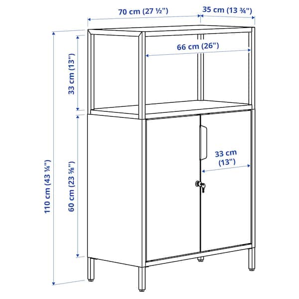 Ikea TROTTEN Cabinet with doors - anthracite 70x110 cm , 70x35x110 cm